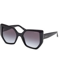 Guess - Gu00154 01B Sunglasses Injected Smoke Geometric Normal - Lyst