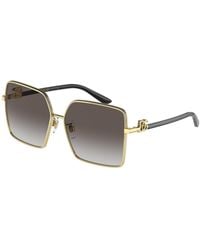 Dolce & Gabbana - Dg2279 02/8G Sunglasses Metal Squared Normal Shaded - Lyst