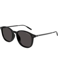 Montblanc - Mb0454Sa 001 Sunglasses Injected Round - Lyst