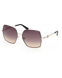 Guess - Gu00285 05B Sunglasses Metal Smoke Squared Normal - Lyst