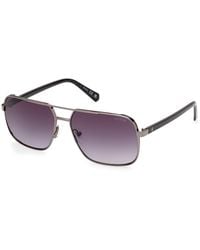 Guess - Gu00119 08B Sunglasses Metal Squared Normal - Lyst