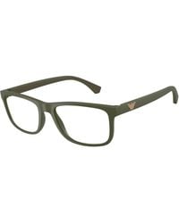 Emporio Armani - Ea3147 6184 Optical Frames Injected Transparent Squared Normal - Lyst