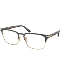 Prada - Pr 58Zv 01U1O1 Optical Frames Steel Squared Normal - Lyst
