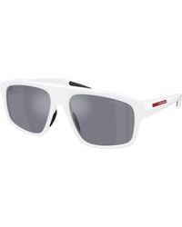 Prada Linea Rossa - Ps B02S Aai40A Sunglasses Injected Light Geometric Mirror - Lyst