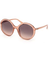 Guess - Gu00281 44B Sunglasses Injected Smoke Round Normal - Lyst