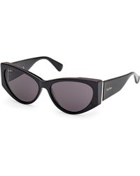 Max Mara - Mm0132 Hinge-1 01A Sunglasses Acetate Smoke Cat Eye Normal - Lyst
