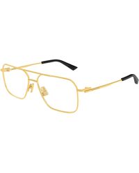 Bottega Veneta - Bv1384O 003 Optical Frames Metal Transparent Pilot - Lyst