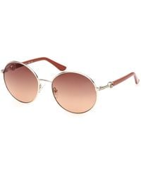 Guess - Gu00260 32F Sunglasses Metal Round Normal - Lyst