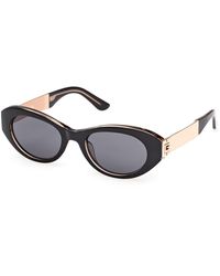 Guess - Gu00261-H 01A Sunglasses Injected Smoke Round Normal - Lyst