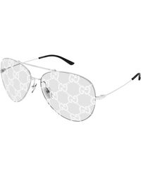 Gucci - Gg2172S 001 Sunglasses Metal Transparent Pilot - Lyst