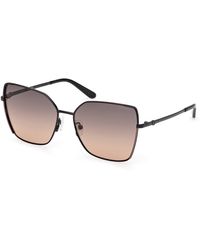 Guess - Gu00192 01B Sunglasses Metal Smoke Butterfly Normal - Lyst