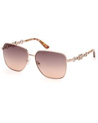 Guess - Gm00004 28F Sunglasses Metal Squared Normal Shaded - Lyst