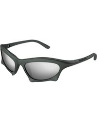 Balenciaga - Bb0229S 002 Sunglasses Plastic Wraparound Mirrored - Lyst