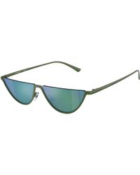 Emporio Armani - Ea2143 33488N Sunglasses Metal Round Mirrored - Lyst