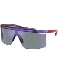 Prada Linea Rossa - Ps B06S 26H10J Sunglasses Injected Squared Mirror - Lyst