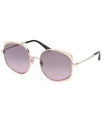 Tom Ford - Ft1349 Abbey-02 28B Sunglasses Metal Smoke Round Normal - Lyst