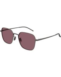 Bottega Veneta - Bv1422Sa 003 Sunglasses Titanium Round - Lyst