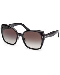 Tom Ford - Ft1223 Plum 01B Sunglasses Metal Smoke Butterfly Normal - Lyst