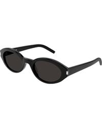 Saint Laurent - Sl 567 001 Sunglasses Acetate Round Normal - Lyst