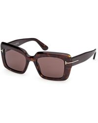 Tom Ford - Ft1318 Leila-02 52E Sunglasses Acetate Squared Normal - Lyst