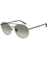 Giorgio Armani - Ar6156 30038E Sunglasses Steel Round Normal Shaded - Lyst