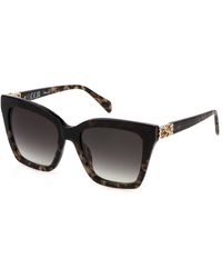 Blumarine - Sbm863S 03Ku Sunglasses Acetate Smoke Squared Normal Shaded - Lyst