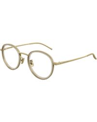 Bottega Veneta - Bv1428Oa 003 Optical Frames Titanium Transparent Round - Lyst