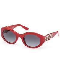 Guess - Gu00198-H 66B Sunglasses Injected Smoke Round Normal - Lyst