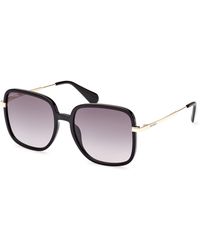 MAX&Co. - Mo0083 01B Sunglasses Injected Smoke Squared Normal Shaded - Lyst