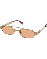 Miu Miu - Mu B52S 7Oe90X Sunglasses Metal Round Normal - Lyst
