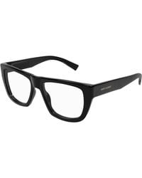 Saint Laurent - Sl 714 001 Optical Frames Acetate Transparent Squared - Lyst