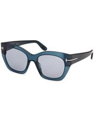 Tom Ford - Ft1422 Joni-02 87A Sunglasses Acetate Smoke Butterfly Normal - Lyst
