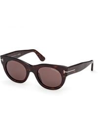 Tom Ford - Ft1315 Marine-02 52E Sunglasses Acetate Round Normal - Lyst