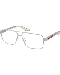 Prada Linea Rossa - Ps 51Tv 18X1O1 Optical Frames Metal Transparent Squared Normal - Lyst