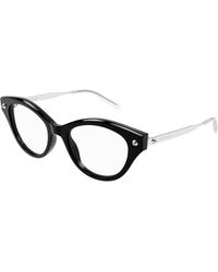 McQueen - Am0485O 001 Optical Frames Acetate Transparent Cat Eye - Lyst