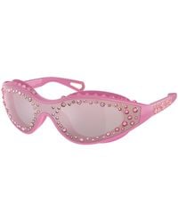 Swarovski - Sk6024 10531N Sunglasses Injected Geometric Mirrored Mirror - Lyst