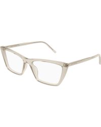 Saint Laurent - Sl 890 Betty Thin Opt 004 Optical Frames Acetate Transparent Squared - Lyst