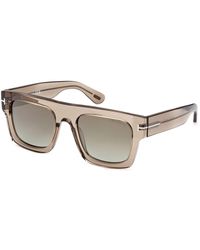 Tom Ford - Transparent Square-frame Sunglasses Gold Grey - Lyst