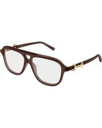 Gucci - Gg2216O 004 Optical Frames Acetate Transparent Pilot - Lyst