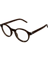 Saint Laurent - Sl M163 002 Optical Frames Acetate Transparent Round Antiriflesso - Lyst