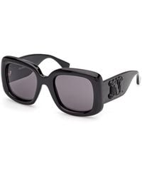Max Mara - Mm0207 01A Sunglasses Injected Smoke Butterfly Normal - Lyst