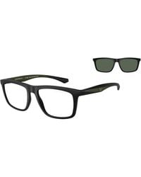 Emporio Armani - Ea4235 61841W Sunglasses Injected Transparent Squared Normal - Lyst
