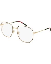 Gucci - Gg0396O 001 Optical Frames Metal Transparent Squared - Lyst