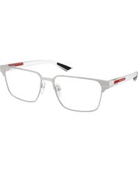 Prada Linea Rossa - Ps 50Tv 1Bc1O1 Optical Frames Metal Transparent Squared Normal - Lyst