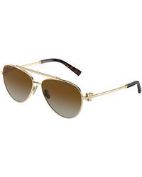 Tiffany & Co. - Tf3101B 6208T5 Sunglasses Steel Pilot Polarized Shaded - Lyst