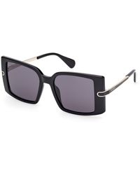 MAX&Co. - Mo0120 01A Sunglasses Injected Smoke Squared Normal - Lyst
