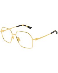 Bottega Veneta - Bv1332O 002 Optical Frames Metal Transparent Squared - Lyst