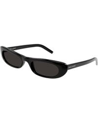 Saint Laurent - Sl 557 Shade 001 Sunglasses Acetate Round Normal - Lyst