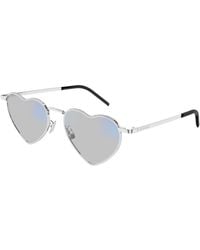 Saint Laurent - Sl 301 Loulou 013 Sunglasses Metal Transparent Geometric Photochromatic - Lyst