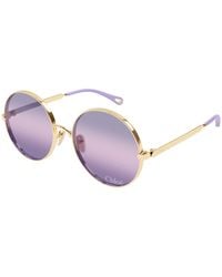 Chloé - Ch0321S 002 Sunglasses Metal Round - Lyst